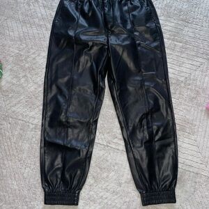 Bershka Black Faux Leather Pants